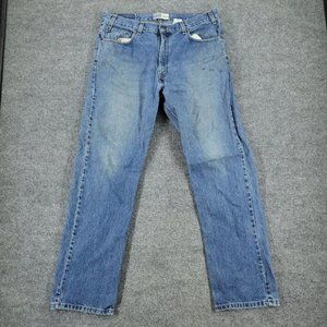 Levi's Signature Jeans Men's 36 Blue Straight Denim Regular Fit Dark Wash 36x32